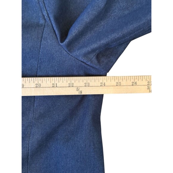 VTG GAP Mid Length Denim Double Breasted Trench Coat Women's Size XL Dark Wash - Picture 9 of 16
